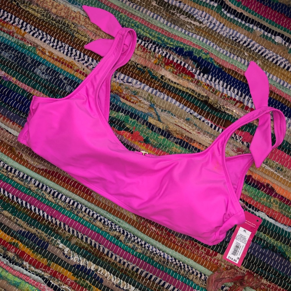 NWT Target HOT PINK bikini top